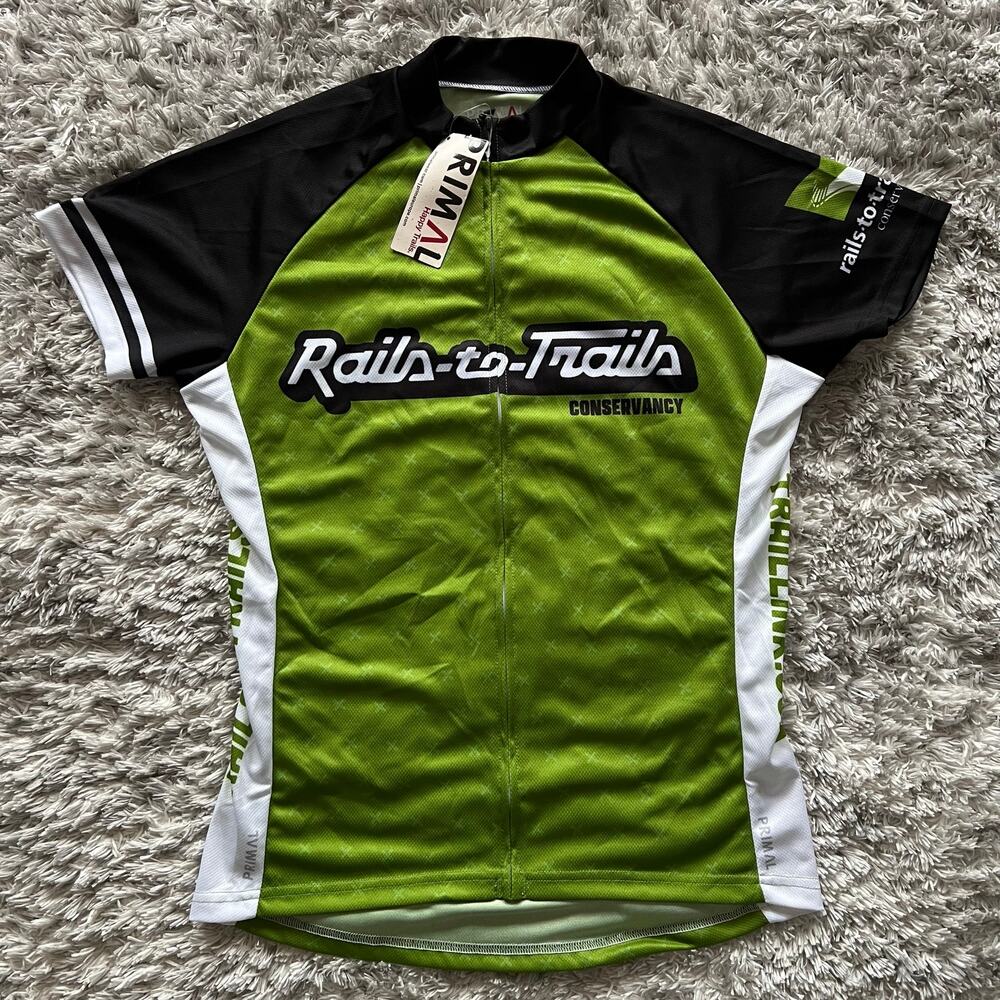Primal Cycling Jersey Full Zip Rails to Trails Conservancy Women's Large NWT